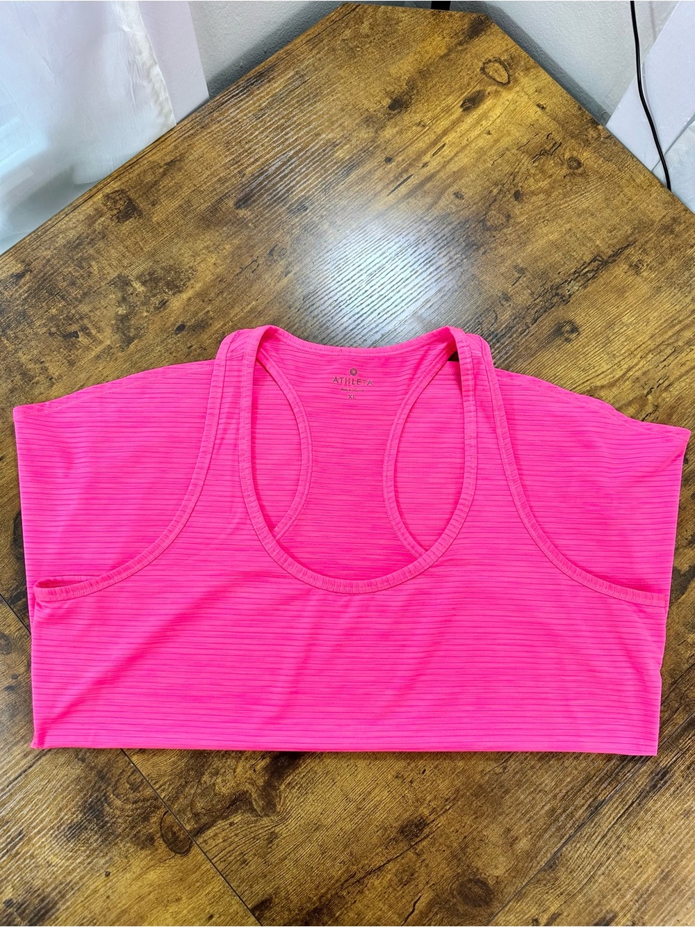 Athleta Shadow Stripe Chi Tank, Shocking Pink, XL - Picture 5 of 12